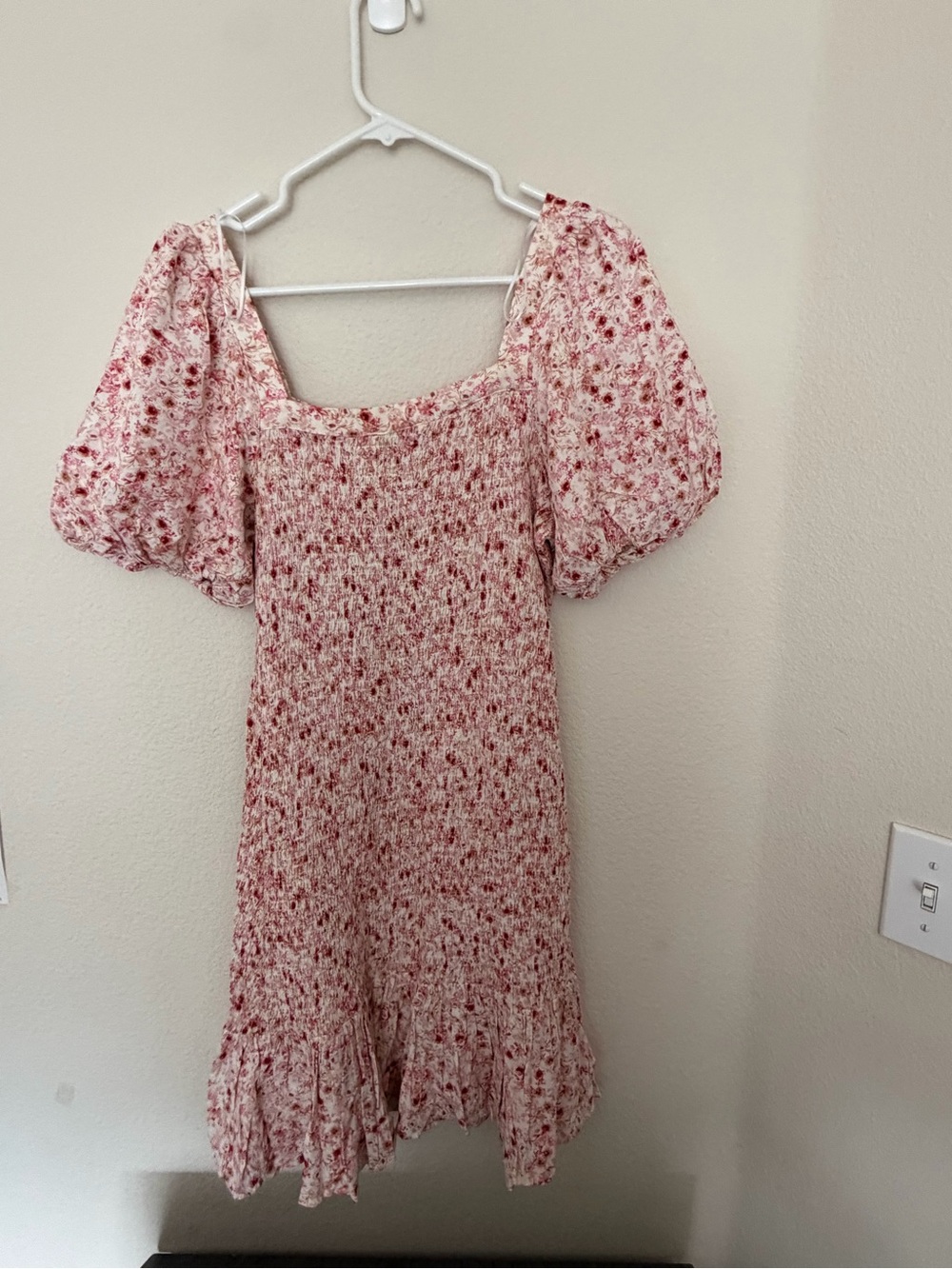 Anthropologie Another Love Pink Floral Smocked Mini Dress